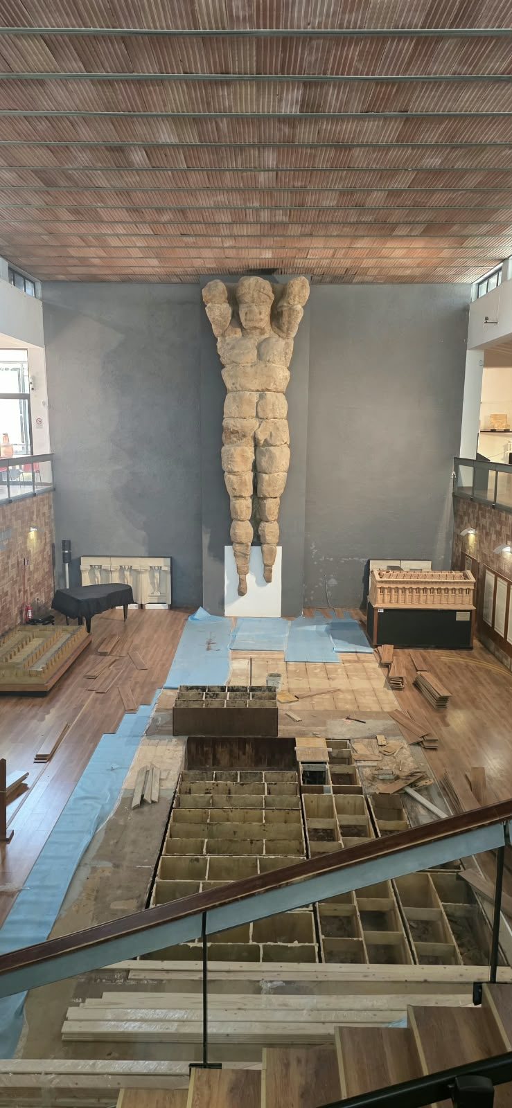 Agrigento: A colossal telamon from the Temple of Olympian Zeus.