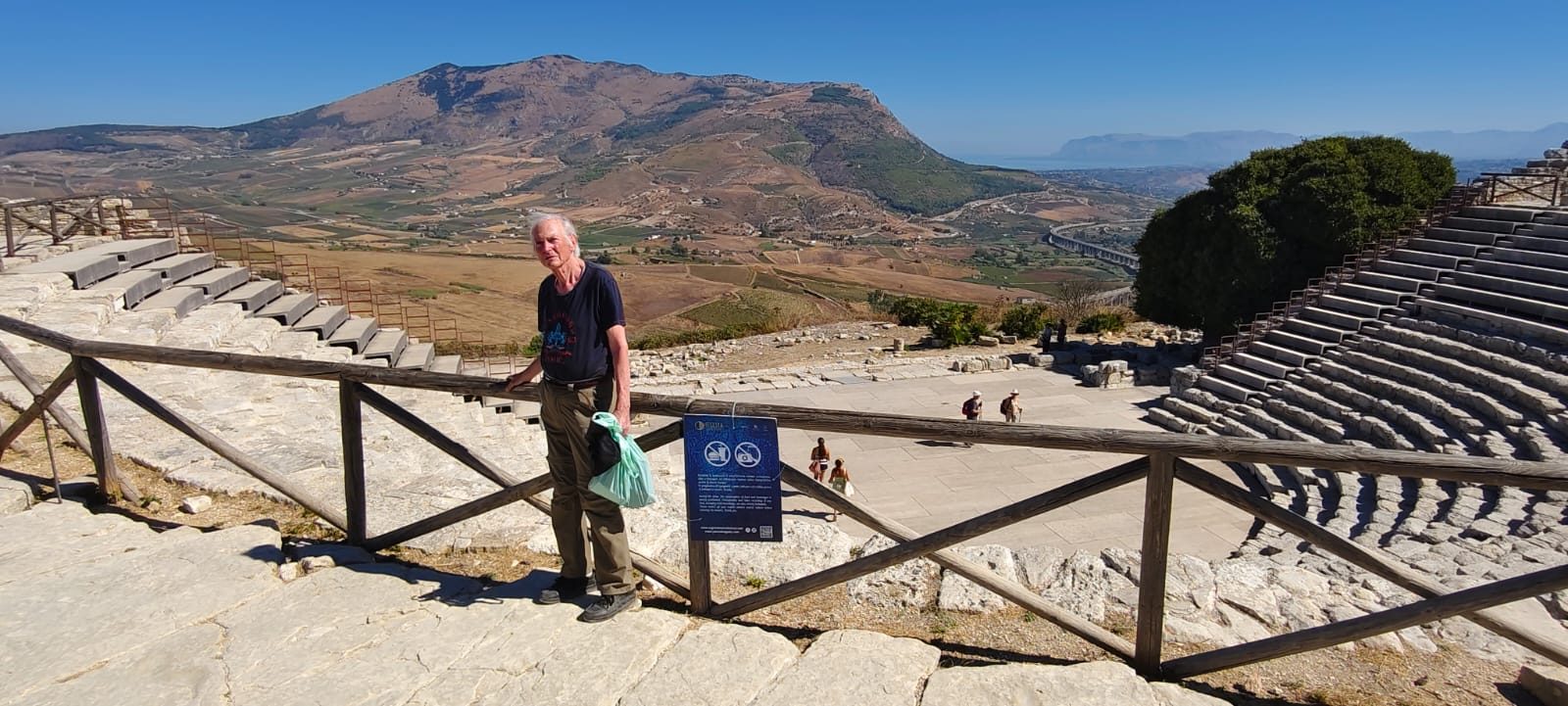 Segesta: The theater looks out over the hills toward the sea.